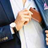 A7 Pocket Notebook PU Leather Notepad with Card Slot Brown