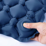 Foldable Inflatable Camping Seat Cushion Portable Seat Pad for Travel Outdoors Navy