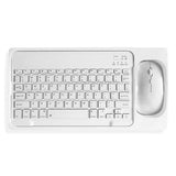 Ultra-Slim Portable Wireless Bluetooth Keyboard & Mouse Combo for Tablets and Laptops White
