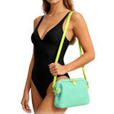 Silicone Beach Bag Foldable Waterproof with Handle for Camping Seaside Green