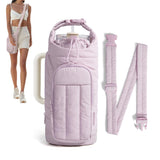 Water Bottle Holder Crossbody Bag with Strap Gym Accessories Purple