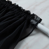 3 Piece Sheer Rod Pocket Curtains Polyester for Room Divider Black