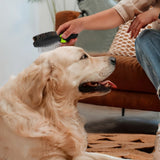 2PCS Pet Grooming Tools Double-Sided Brush for Shedding and Bathing for Short/Long Haired Dogs Cats Green