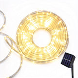 Solar Rope Lights 12m 100 LED with 8 Modes for Parties and Weddings Warm White