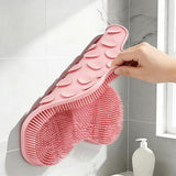 Non Slip Shower Mat 30x28cm Suction Back and Foot Cleaning Pink