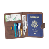Passport Holder Protective Leather Cover Wallet With Secure Button Closure For Travel Essentials Coffee