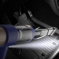 4-in-1 Handheld Car Vacuum Cleaner Portable Cordless Air Duster with LED Light for Car Home Office Blue
