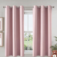100% Blackout Curtain Panel with Black Liner – Heat & Light Blocking Pink