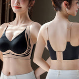 Wireless Push-Up Bra for Women Adjustable Full Coverage Bra Black