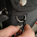 Dual Sided Golf Club Groove Cleaner Brush Tool with Retractable Carabiner - Grey