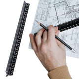 Architectural Scale Ruler Aluminum Triangular Ruler for Blueprint Triangle Drafting Architecture Black