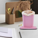 Soft Plush Lined PU Leather Eyeglasses Desk Holder Stand with Base Pink
