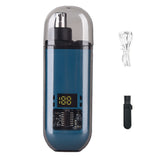 Portable Electric Nose Hair Trimmer Rechargeable Ear Nose Hair Trimmer for Men Women Blue