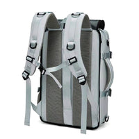 Large Travel Backpack Water Resistant Laptop Backpack Camping Rucksack With Separate Shoe Pocket Grey