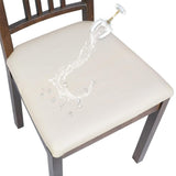 4Pcs Chair Seat Cushion Covers Water Resistant PU Leather Chair Pad Slipcover for Kitchen Dining Chair White