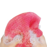 2Pcs African Style Net Bath Sponge Quick-Drying Nylon Scrubbers Green and Pink