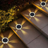 4Pcs Solar Ground Lights Outdoor Bright In-Ground Landscape Lighting Pathway Lawn Patio Yard Deck Decor Warm Light