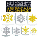 Christmas Window Clings – Snowflakes Static Stickers in Gold and Silver for Holiday Decorations Style 3