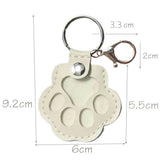2PCS Pet Paw Shaped Key Chain – Pet Fur Storage and Memorial Gift Key Ring White