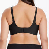 Women Bras No Underwire Scalloped Push Up Soft Tshirt Bra Black