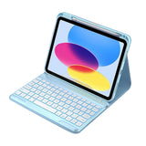 Bluetooth Keyboard Case Compatible With iPad 11th 10th Gen A16 Backlit Cover Blue