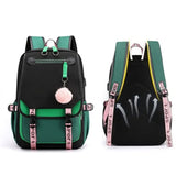 Girls Backpack for Middle School Students with USB Charging Port Green