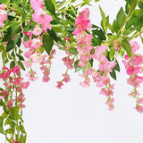 4PCS Artificial Silk Wisteria Vine Hanging Garlands 1.8m for Home & Garden Decoration Pink