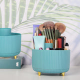 360 Degree Rotating Desk Organizer Dual-Purpose Pencil Pen Holder for Office School Sky Blue