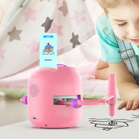 Interactive Educational Drawing Robot with 100 Cards Voice Interaction Learning Toy Pink
