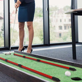 Collapsible 3-Section Golf Alignment Stick Golf Training Aid for Aiming Putting Swing Trainer Red