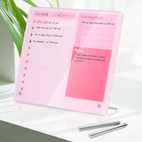 Desktop Acrylic Dry Erase Board with Stand Office Supplies Pink