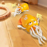 Dancing Electric Octopus Toy – Crawling Musical Squid for Tummy Time Yellow
