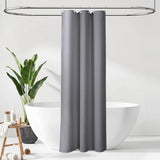 Water Resistant Waffle Shower Curtain with 12 Rustproof Metal Rings Gray