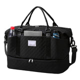 2Pcs Travel Weekender Bags Duffle Bag for Women with Shoe Compartment Black