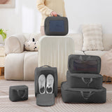 7Pcs Compression Packing Cubes Set – Travel Luggage Organizer Bags for Suitcases Black