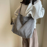 Zipper Tote Bag for Women Shoulder Bags with Adjustable Strap for Work School Shopping Travel Gray