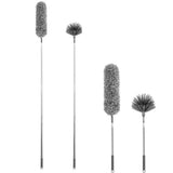 Extendable Ceiling Cleaning Duster Spider Web Microfiber Cleaner Brush Grey