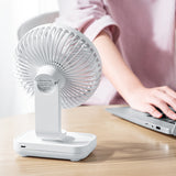 4-Speed Air Circulator Desk Fan Rechargeable Quiet Table Fan for Home Office Dorm White