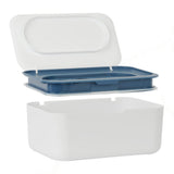 Refillable Wipes Dispenser Tissue Storage Case with Lid Blue