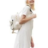 3 Pcs Set PU Bags Backpack Purse Sling Bag for Women Beige