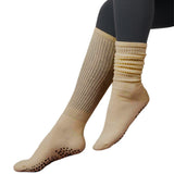 2 Pair Non-Slip Grip Socks for Yoga & Pilates Khaki