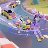 Collision Dinosaur Car Toy Magnetized Vehicles Transform into Dinosaurs for Kids Purple