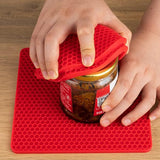 4Pcs Multipurpose Silicone Trivet Mats Heat Resistant Pot Holder Pads for Kitchen Red