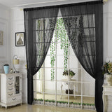 2PCS 100x200cm Shimmer Tassel String Door and Window Divider Curtain Black