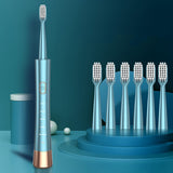 Electric Toothbrush for Adults – Sonic Toothbrush with 6 Brush Heads and Smart Timer Green