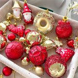 60 PCS Christmas Donut Santa Gnome Ball Hanging Ornament Set Style 1
