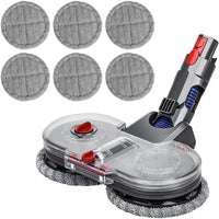 Mop Head with Detachable Water Tank and 6 Reusable Mop Pads for Dyson V7 V8 V10 V11 Vacuum Cleaners