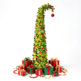 1.5m Collapsible Crooked Christmas Tree PET Tinsel Decoration Light Green
