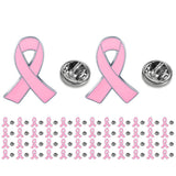 50PCS Pink Ribbon Enamel Lapel Pins for Womens Charity and Social Events
