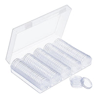 100 Pieces 30mm Coin Capsules Coin Holders Round Coin Protectors with Storage Organizer Box for Coin Collection Supplies